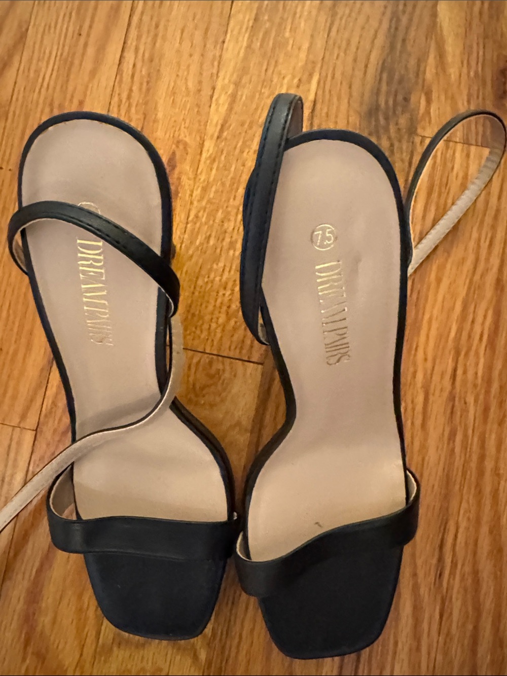 Dream Pairs Black and Beige Open-Toe Strappy Heels